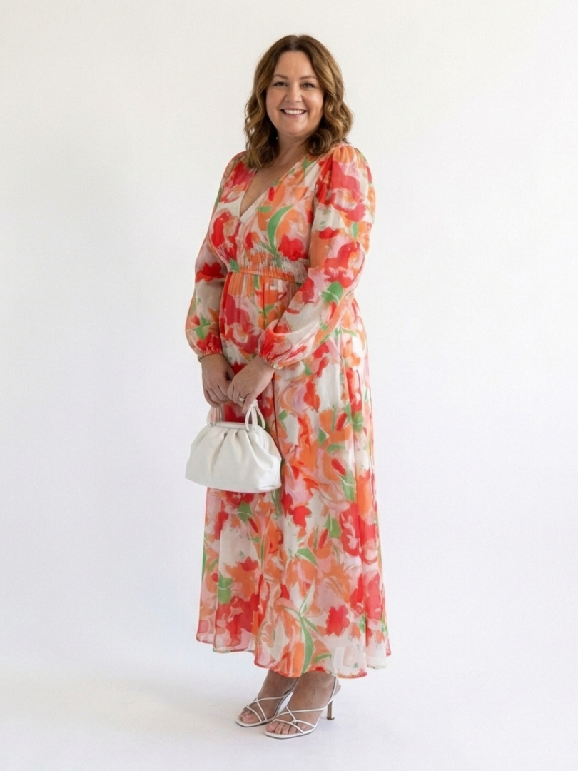 Elirose | Long Sleeve Floral Maxi Dress