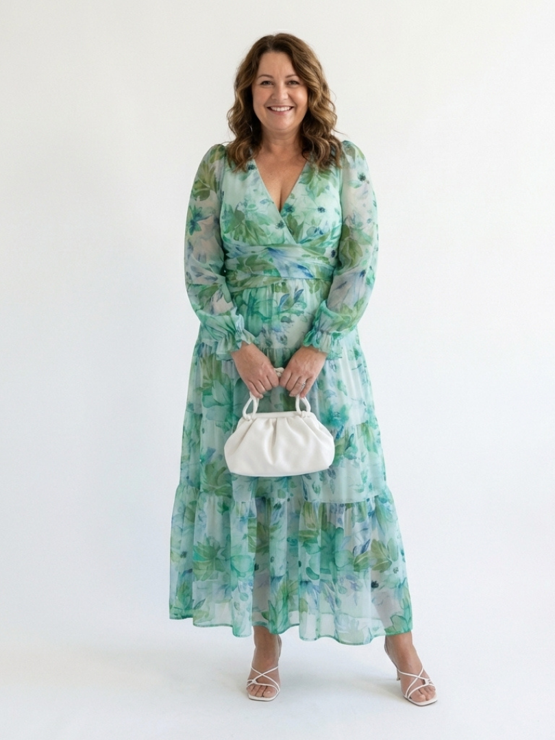 Elirose | Long Sleeve Floral Maxi Dress