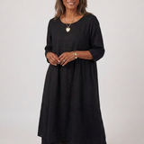 Vesra | Three Quarter Sleeve Midi Dress