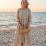 Vesra | Three Quarter Sleeve Midi Dress