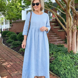 Vesra | Three Quarter Sleeve Midi Dress