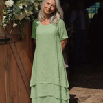 Vesmarie | Short Sleeve Layered Midi Dress