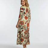 Jula | V Neck Long Sleeve Floral Midi Dress