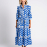 Tamsinine | Three Quarter Sleeve Chain Pattern Midi Dress