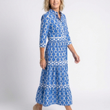 Tamsinine | Three Quarter Sleeve Chain Pattern Midi Dress