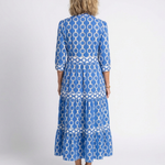 Tamsinine | Three Quarter Sleeve Chain Pattern Midi Dress