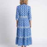 Tamsinine | Three Quarter Sleeve Chain Pattern Midi Dress