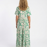 Dellyn | Short Sleeve V Neck Floral Midi Dress