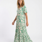 Dellyn | Short Sleeve V Neck Floral Midi Dress