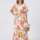Penney | Round Neck Short Sleeve Tiered Maxi Dress