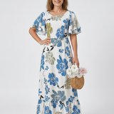 Penney | Round Neck Short Sleeve Tiered Maxi Dress