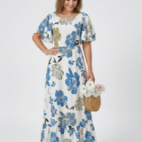 Penney | Round Neck Short Sleeve Tiered Maxi Dress