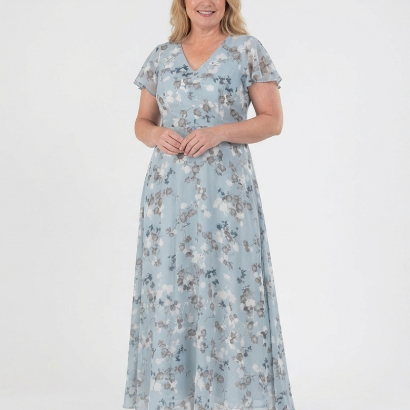 Lorine | Floral Chiffon Maxi Dress