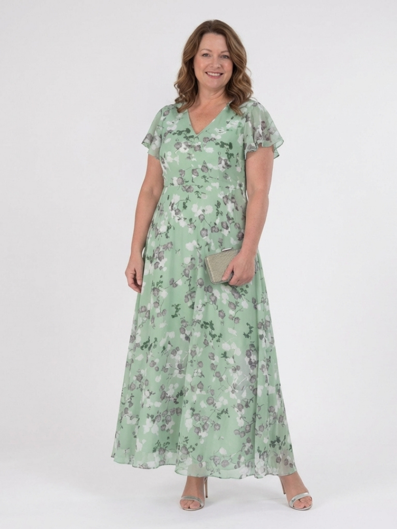 Lorine | Floral Chiffon Maxi Dress