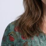Lorwen | Floral V Neck Three Quarter Sleeve Maxi Dress