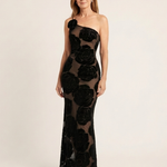 Casnia | One Shoulder Floral Lace Maxi Dress