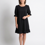 Dellawynne | Short Sleeve Ruffle Hem Knee Length Dress