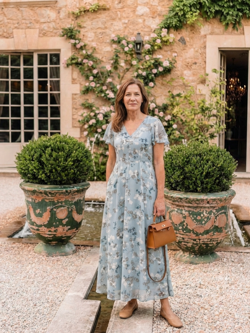 Lorine | Floral Chiffon Maxi Dress