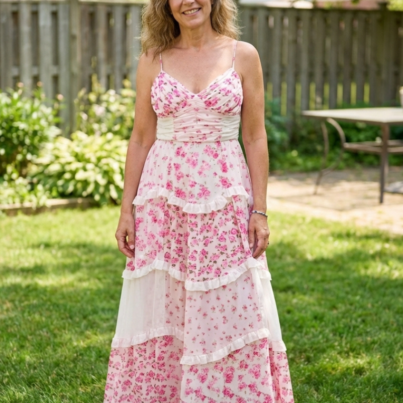 Fleurna | Spaghetti Strap Ruched Bodice Floral Tiered Maxi Dress