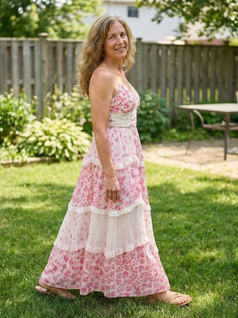 Fleurna | Spaghetti Strap Ruched Bodice Floral Tiered Maxi Dress