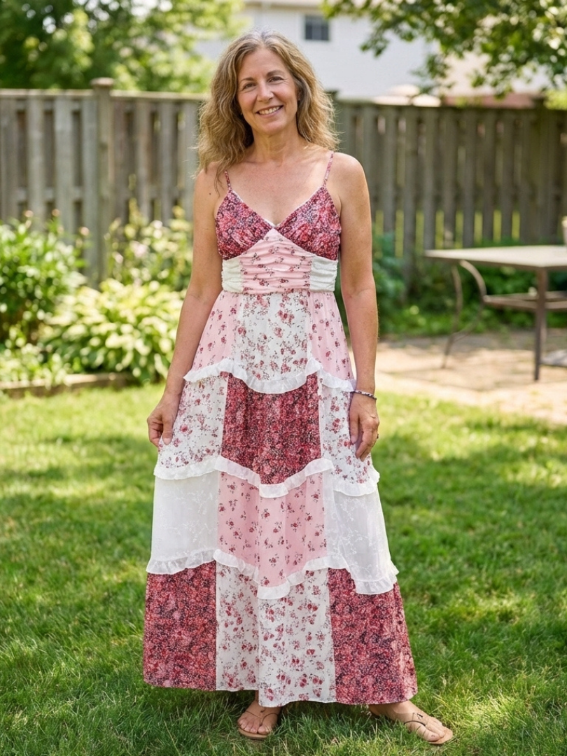Fleurna | Spaghetti Strap Ruched Bodice Floral Tiered Maxi Dress