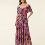 Prusia | Off Shoulder Twist Front Midi Dress