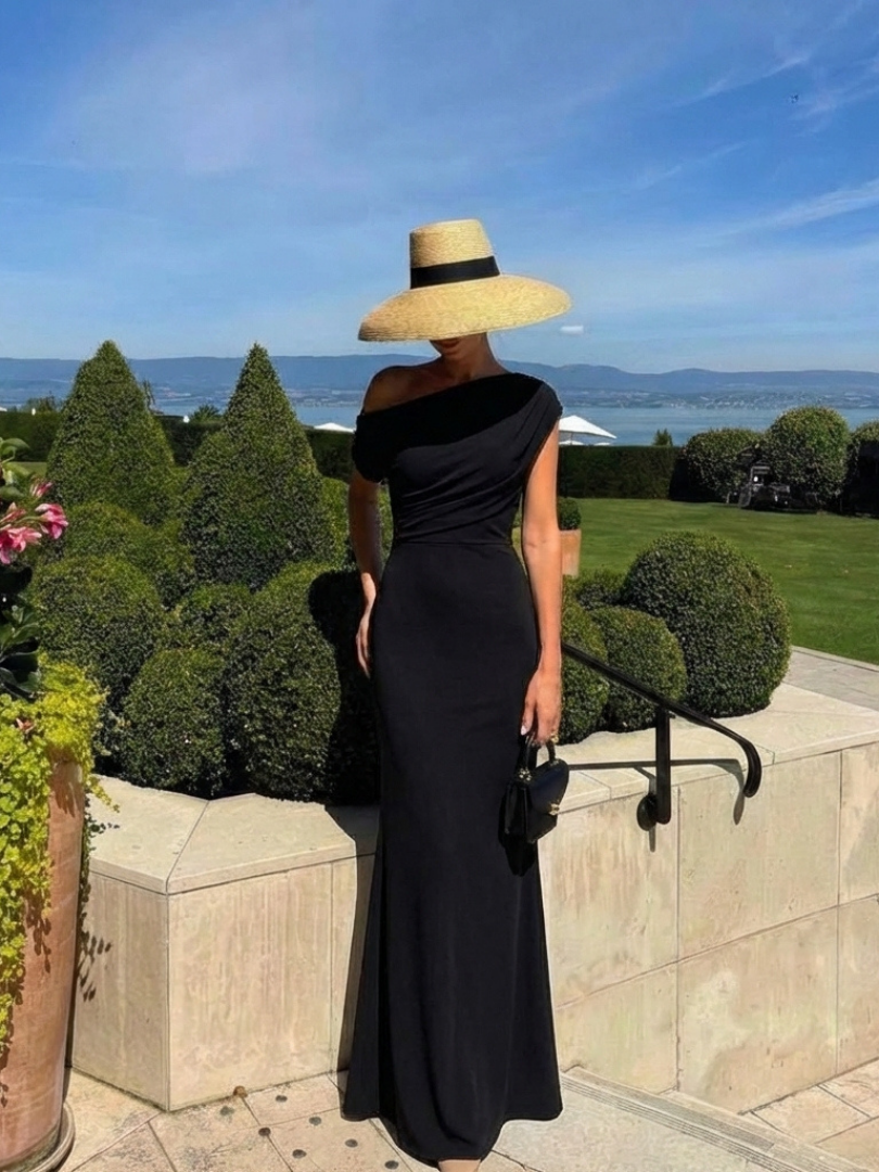 Kalwen | One Shoulder Draped Maxi Dress