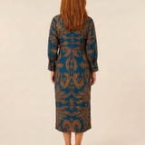 Romyetta | Long Sleeve V Neck Twist Front Midi Dress