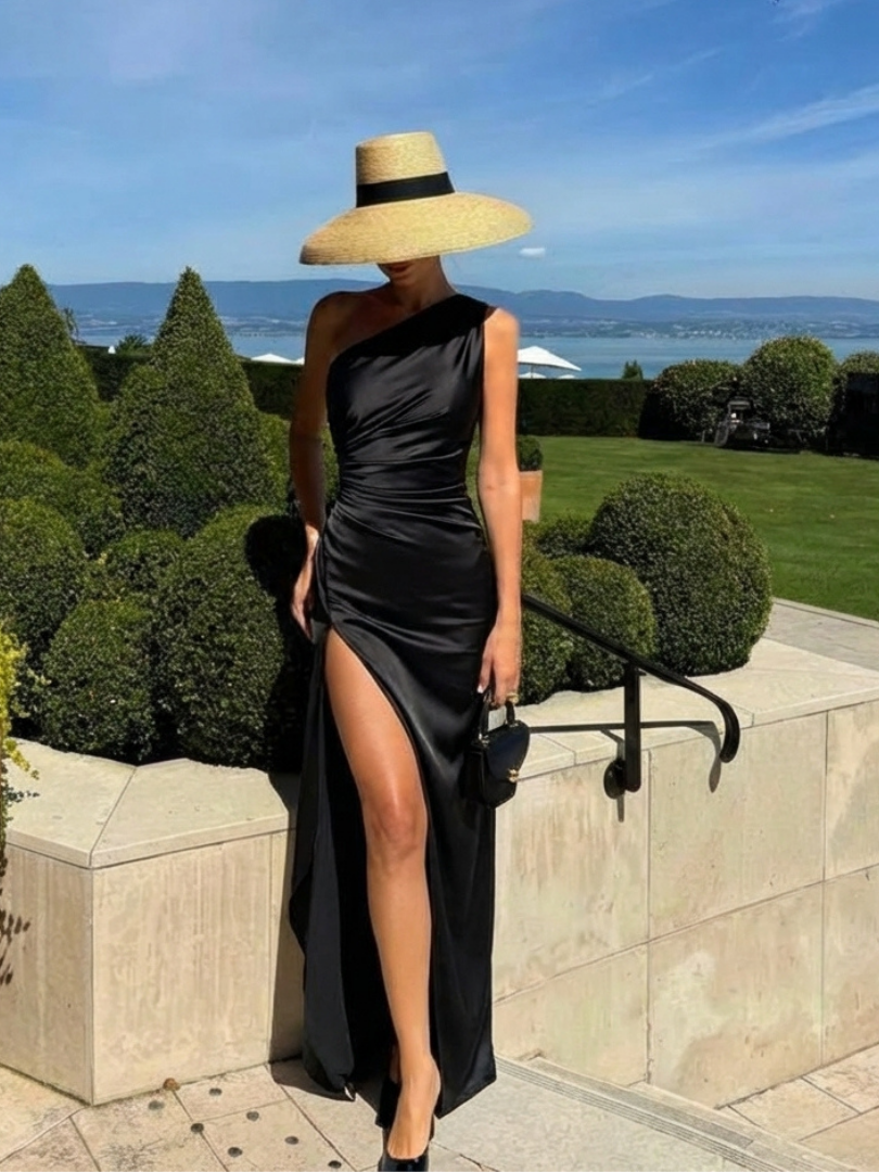 Orlaney | One Shoulder Draped Maxi Dress