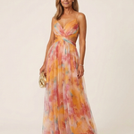 Halina | Sleeveless V Neck Pleated Maxi Dress
