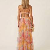Halina | Sleeveless V Neck Pleated Maxi Dress
