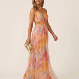 Halina | Sleeveless V Neck Pleated Maxi Dress