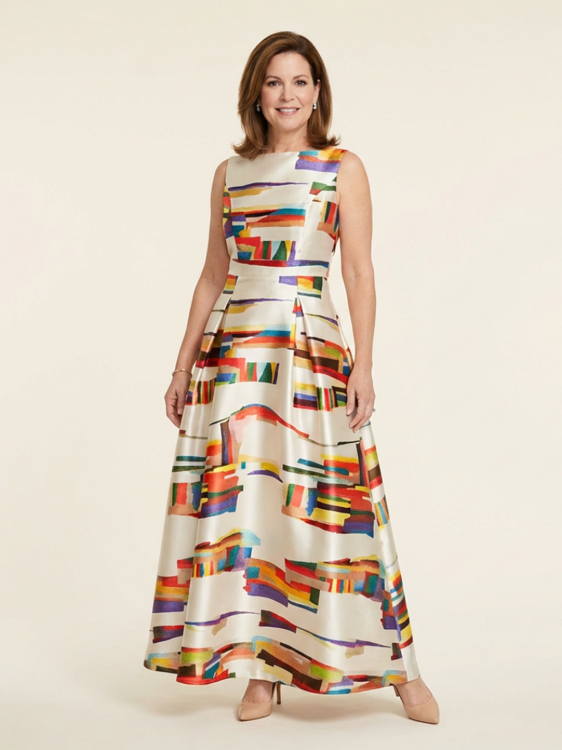 Valmarie | Sleeveless Round Neck Pleated Maxi Dress