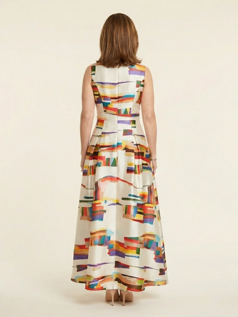 Valmarie | Sleeveless Round Neck Pleated Maxi Dress