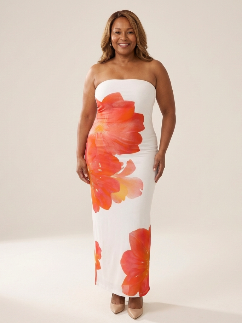 Viothea | Strapless Floral Maxi Dress