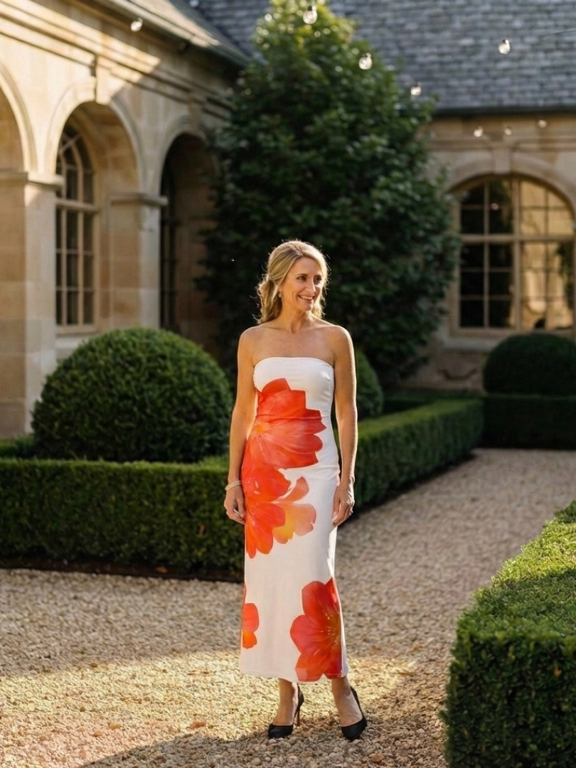 Viothea | Strapless Floral Maxi Dress
