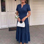 Vidada | Short Sleeve Tiered Maxi Dress