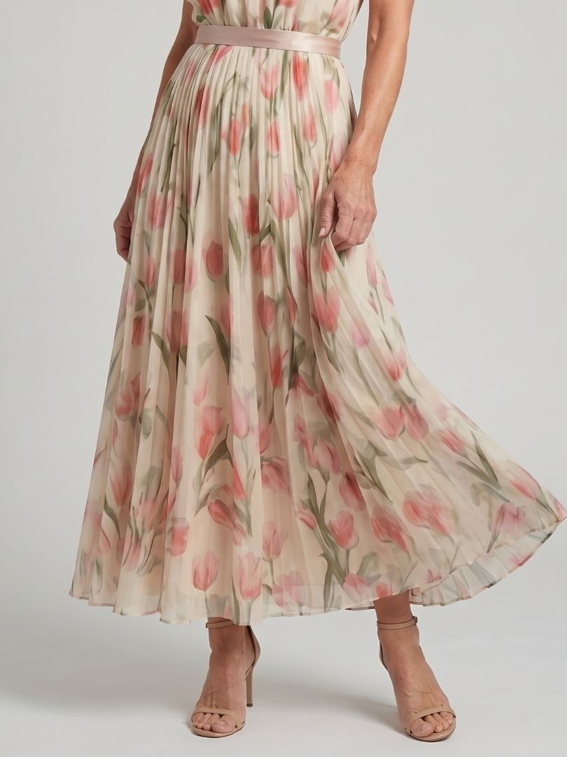 Lioralora | Halter Neck Floral Midi Dress