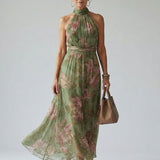 Dahwyn | Gathered Halter Midi Dress