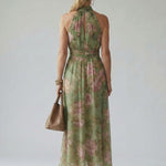 Dahwyn | Gathered Halter Midi Dress