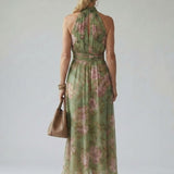 Dahwyn | Gathered Halter Midi Dress