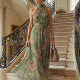 Dahwyn | Gathered Halter Midi Dress