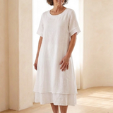 Temette | Layered Short Sleeve Midi Dress