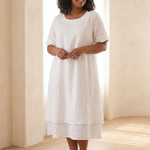 Temette | Layered Short Sleeve Midi Dress