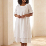 Temette | Layered Short Sleeve Midi Dress