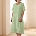 Temette | Layered Short Sleeve Midi Dress