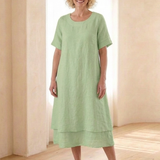 Temette | Layered Short Sleeve Midi Dress
