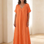Norwyn | V Neck Short Sleeve Midi Dress