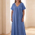 Norwyn | V Neck Short Sleeve Midi Dress