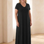 Vesina | V Neck Short Sleeve Pocket Maxi Dress